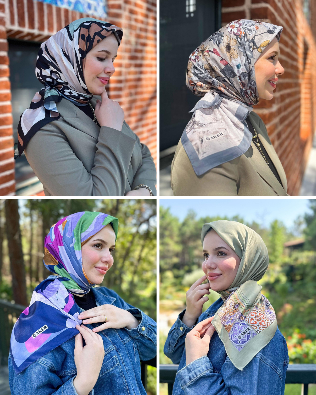 Aker Hafif Defolu Soft Touch Pamuk Eşarp - 4'lü Paket - ST09