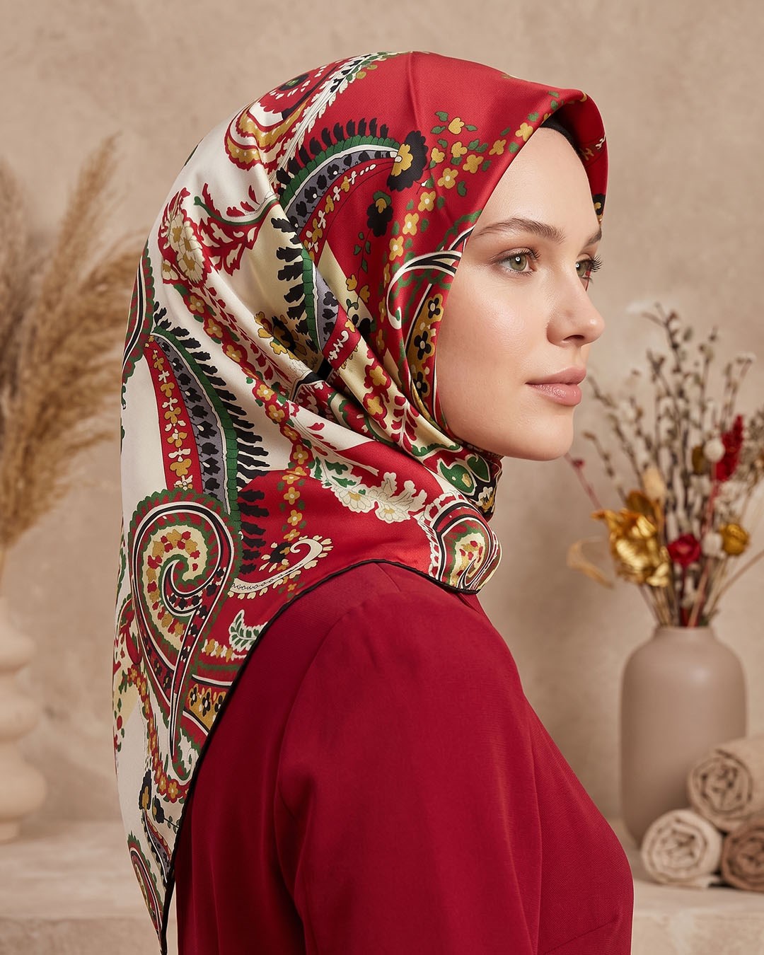 Aker İpek Eşarp - 2025 İlkbahar-Yaz - 9053701-311 - Sura - Şal Desen