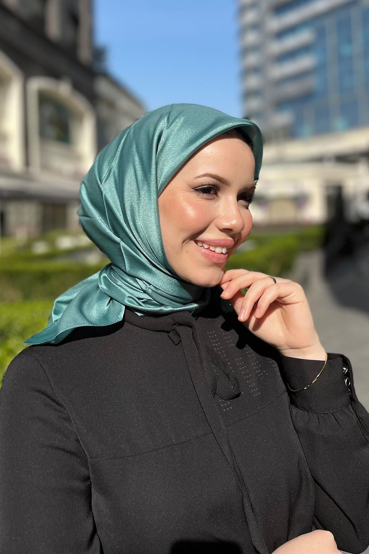 Aker Kristal Eşarp - Düz Renk - 3030200-952 - Yeşil