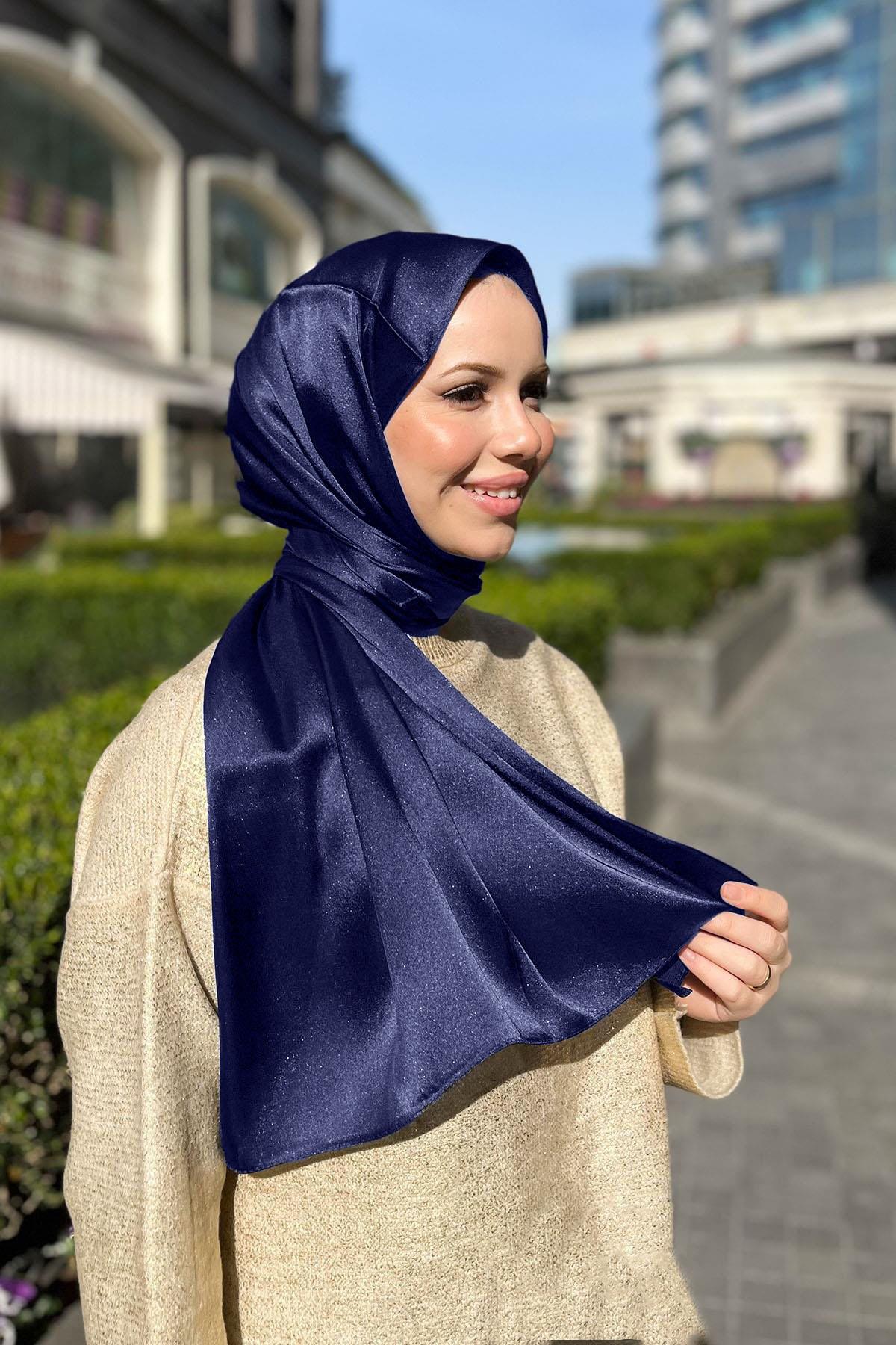 Aker Kristal Şal - Düz Renk - 3030100-925 - Gece Mavisi