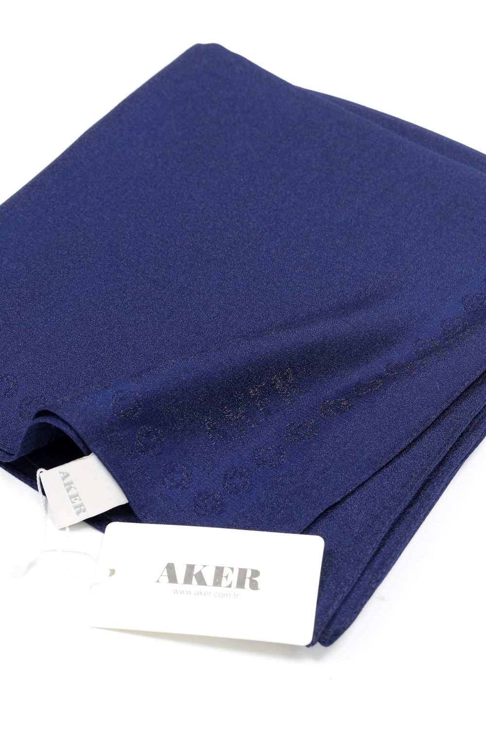 Aker Simli Monogram Eşarp - Düz Renk - 1040200-321 - Lacivert