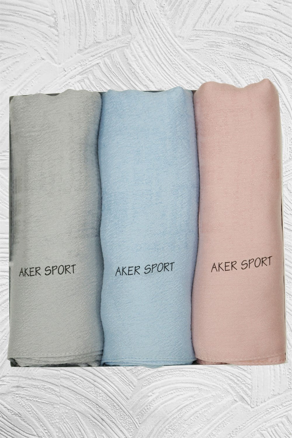 Aker Sport Hayal, Modal Şal - 3'lü Set - Gri, Bebe Mavi, Pembe