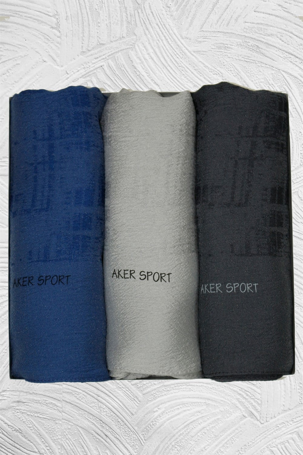 Aker Sport Hayal, Modal Şal - 3'lü Set - Mavi, Gri, Füme