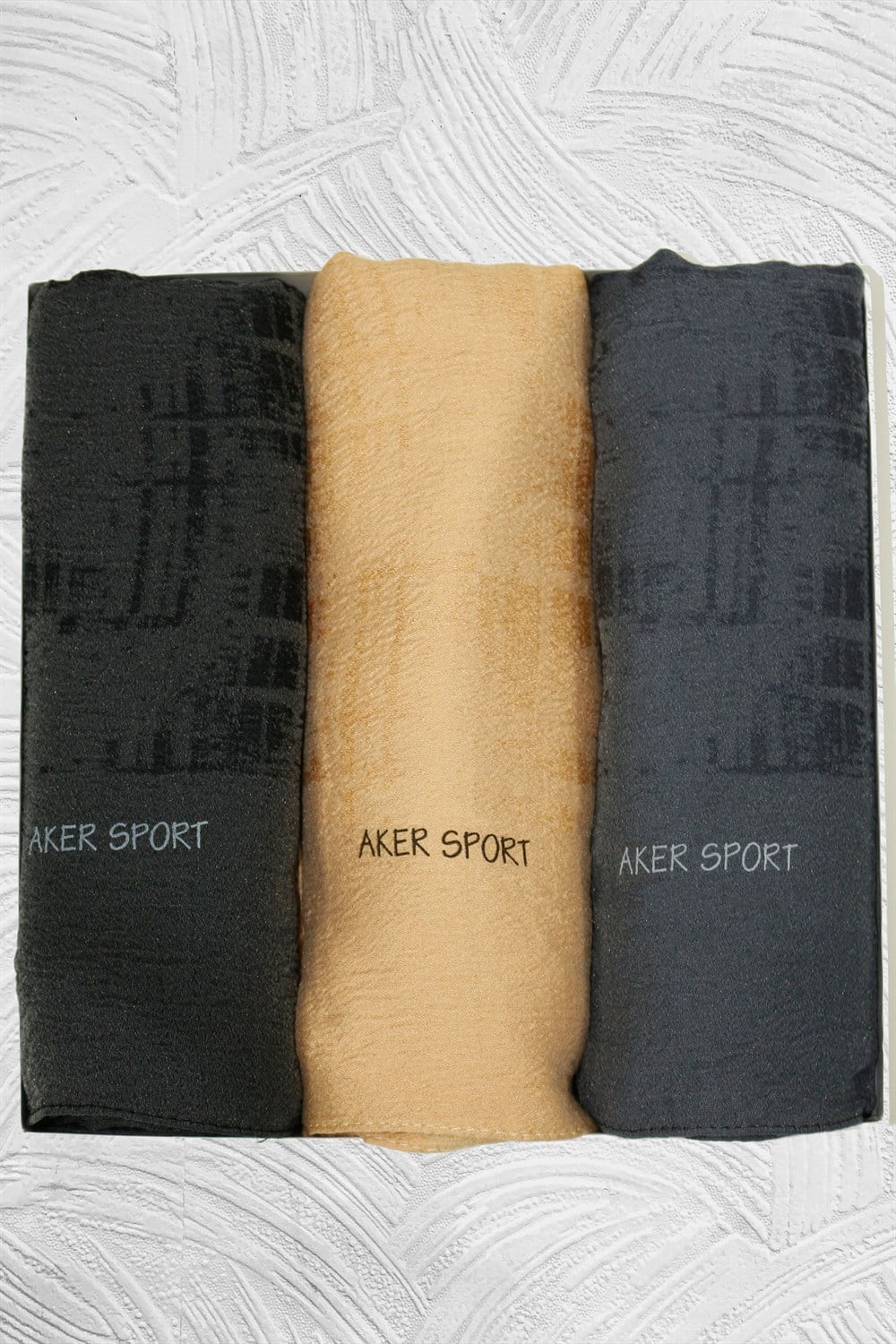 Aker Sport Hayal, Modal Şal - 3'lü Set - Siyah, Gold, Füme