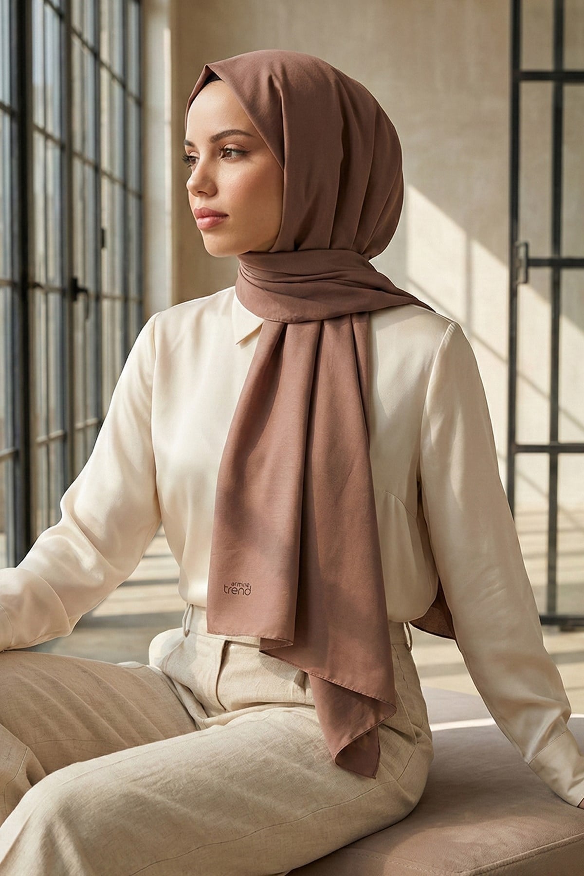 Armine Düz Renk, Pamuklu Seher Şal - 24035 - Soft Pembe