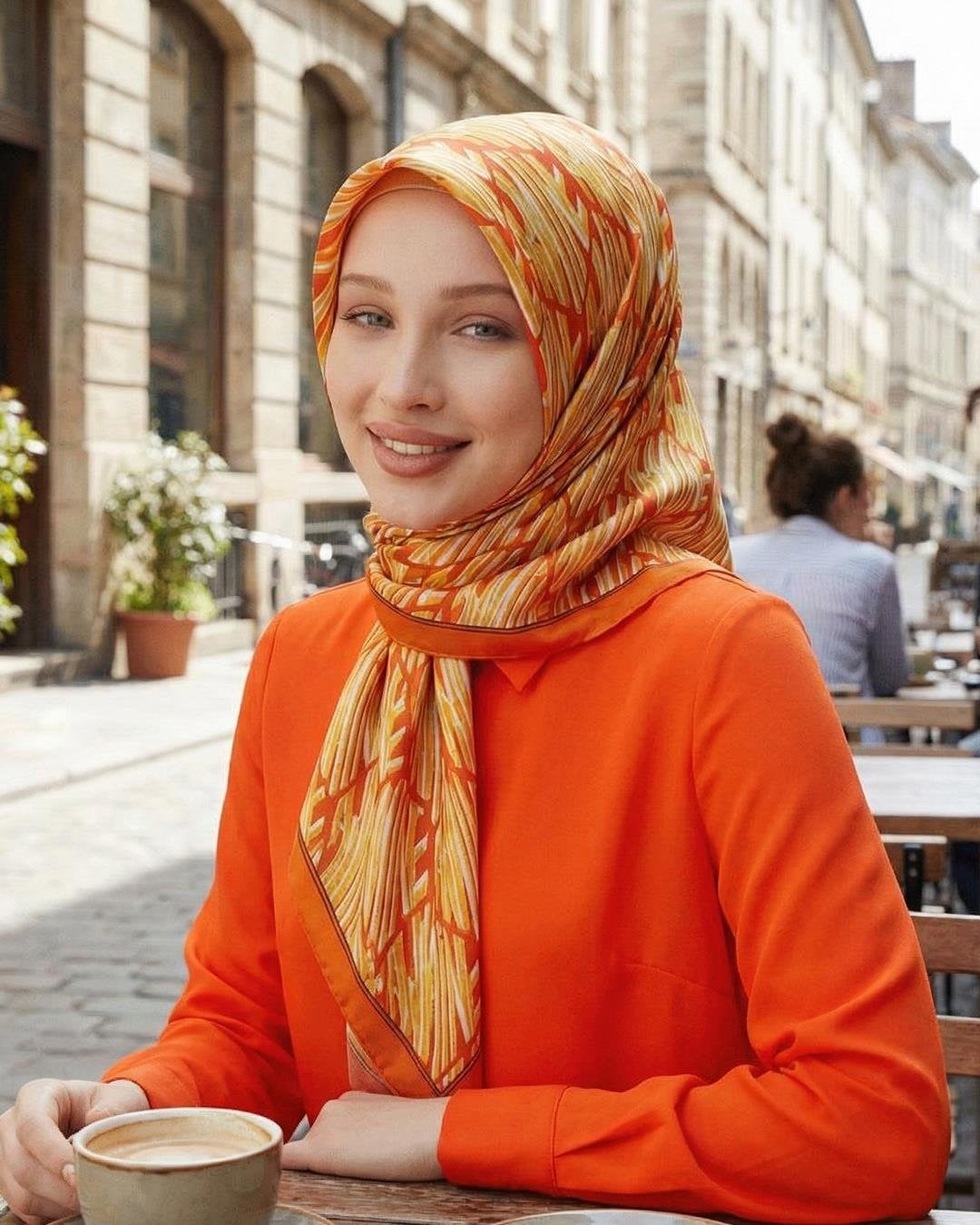 Armine Hafif Defolu İpek Eşarp - 8911D-40 - Tivil - C619