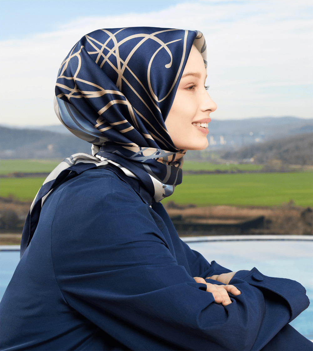 Armine Hafif Defolu İpek Eşarp - 8964D-02 - Tivil - C988
