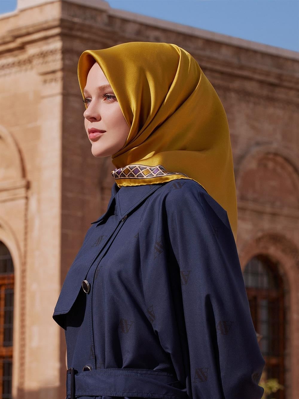 Armine Hafif Defolu İpek Eşarp - 9057D-31 - Tivil - C652