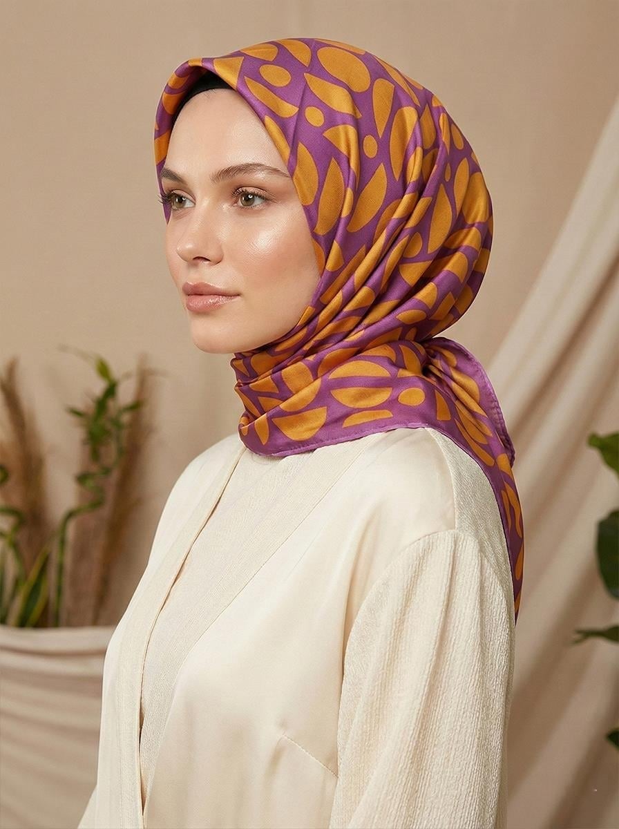 Armine Hafif Defolu İpek Eşarp - 9174D-36 - Tivil - D395