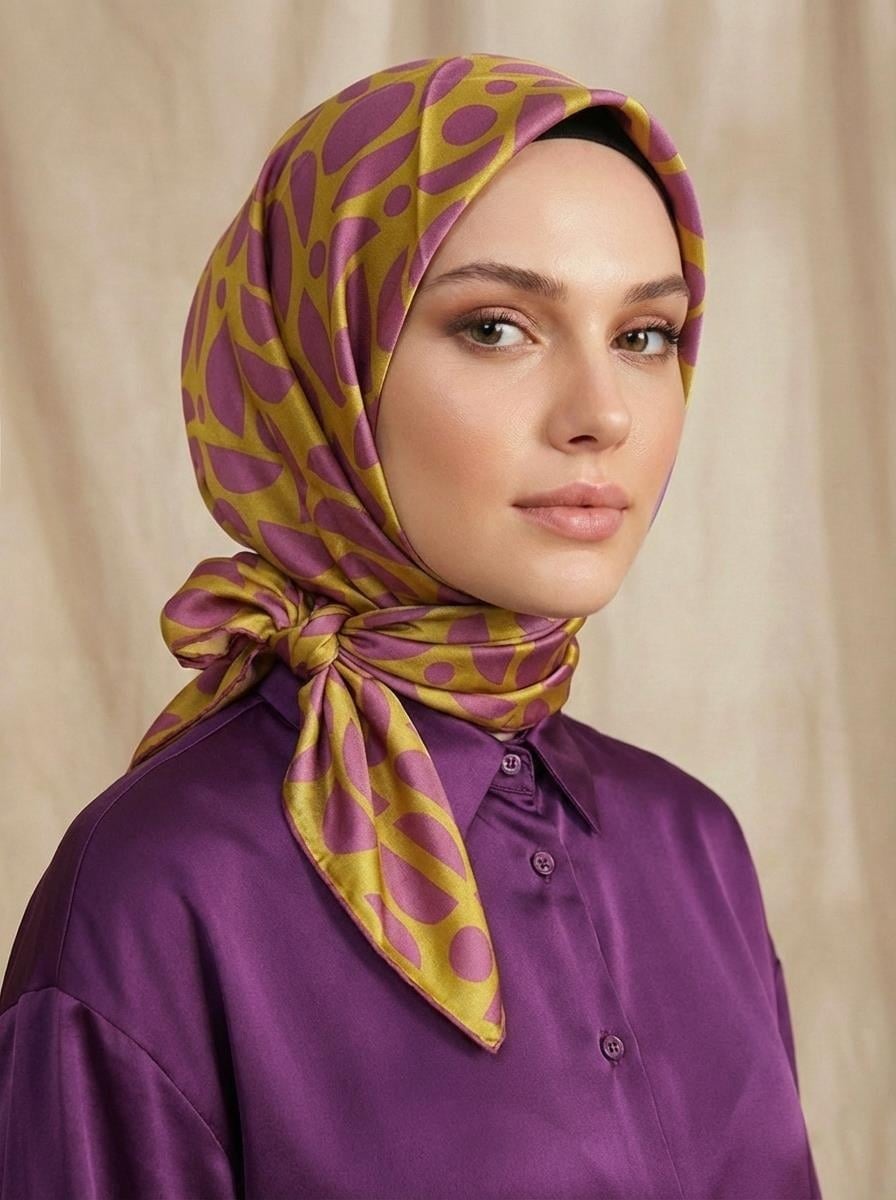 Armine Hafif Defolu İpek Eşarp - 9174D-57 - Tivil - D386