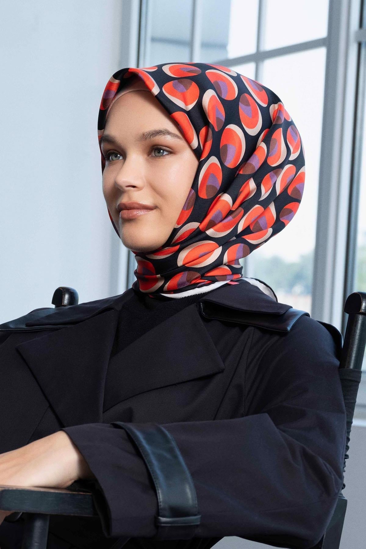 Armine Hafif Defolu İpek Eşarp - 9219D-09 - Tivil - C373