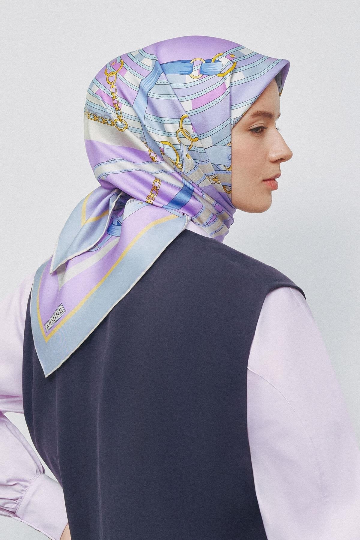 Armine Hafif Defolu İpek Eşarp - 9315D-81 - Sura - D423