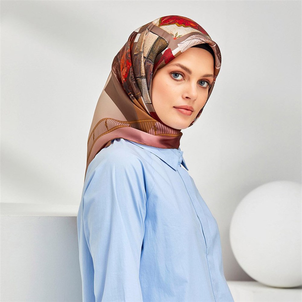 Armine İpek Eşarp 2020 İlkbahar-Yaz - 8312D 05 - Tivil - Otantik Karma Modeli
