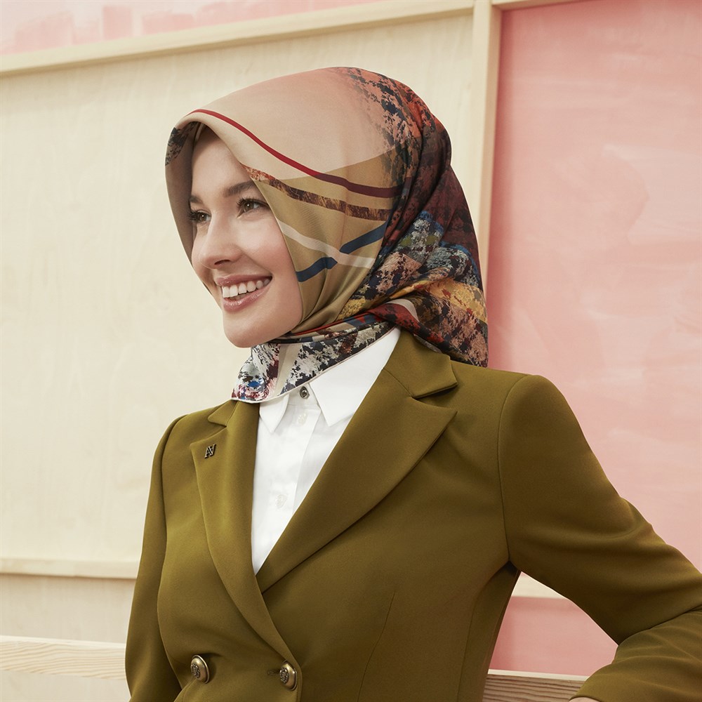 Armine İpek Eşarp 2020 Yeni Yaz - 8408D - 89 - Tivil