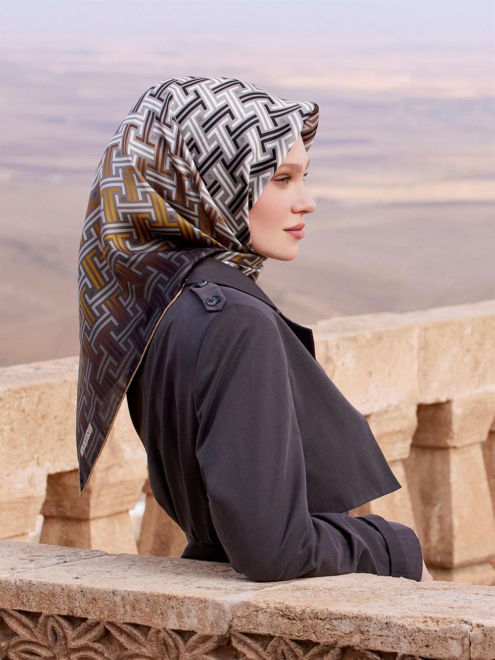 Armine İpek Eşarp 2023/2024 Sonbahar Kış - 9011DT-34 - Tivil