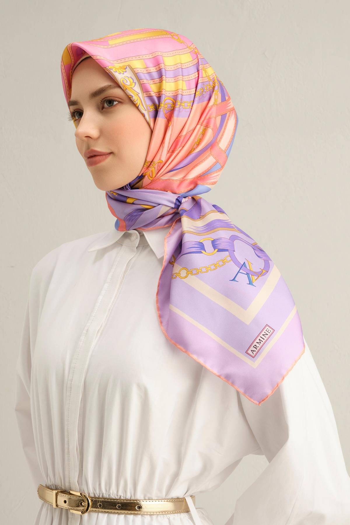 Armine Silk Scarf 2025 Spring-Summer - 9315D-50 - Satin