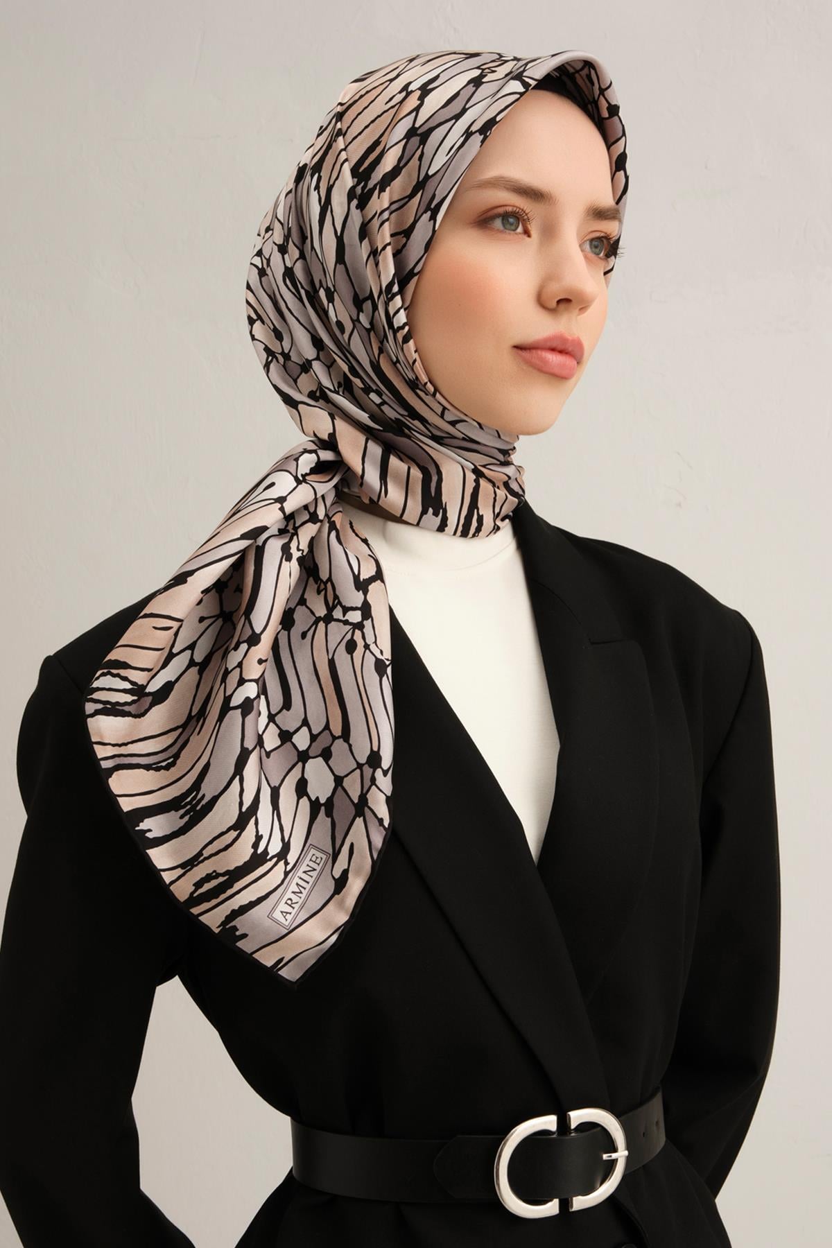 Armine İpek Eşarp 2025 İlkbahar-Yaz - 9335D-86 - Tivil