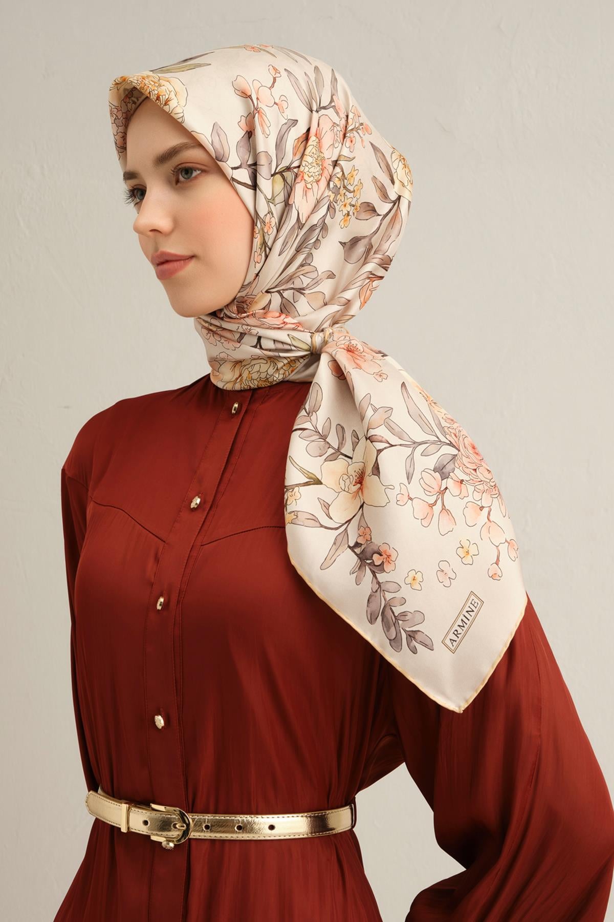 Armine İpek Eşarp 2025 İlkbahar-Yaz - 9347D-02 - Tivil