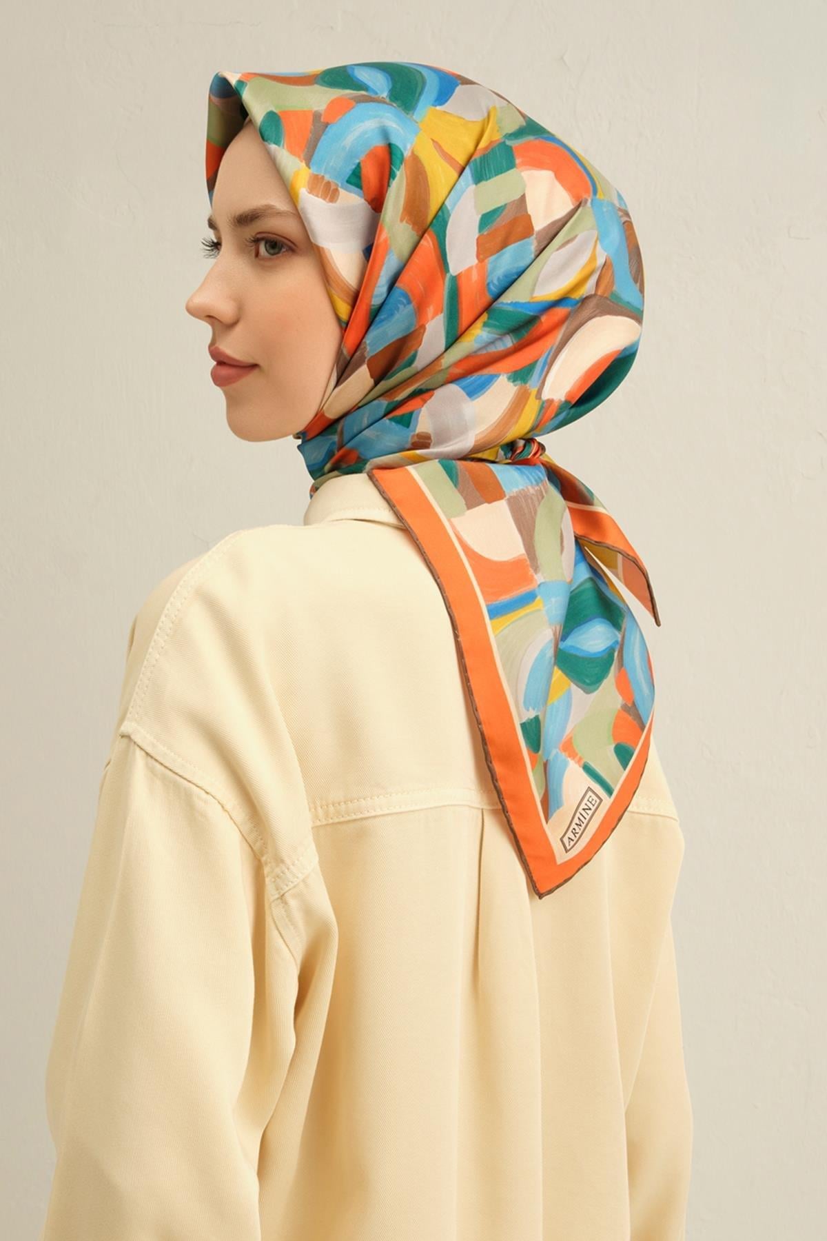 Armine Silk Scarf 2025 Spring-Summer - 9329D-84 - Satin