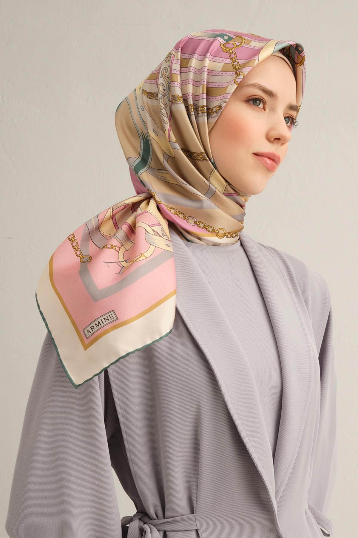 Armine Silk Scarf 2025 Spring-Summer - 9315D-83 - Satin
