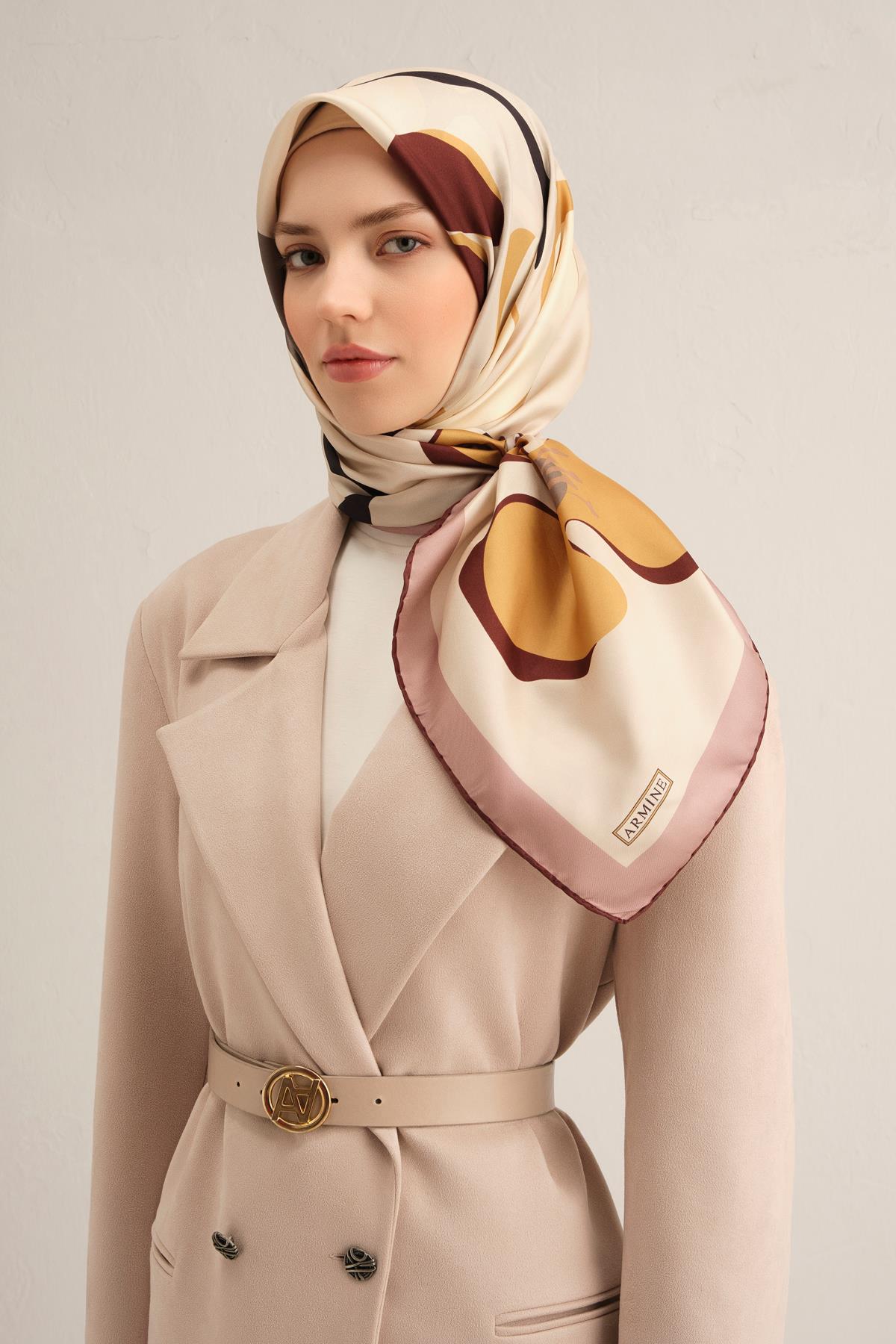 Armine Silk Scarf 2025 Spring-Summer - 9317D-02 - Satin