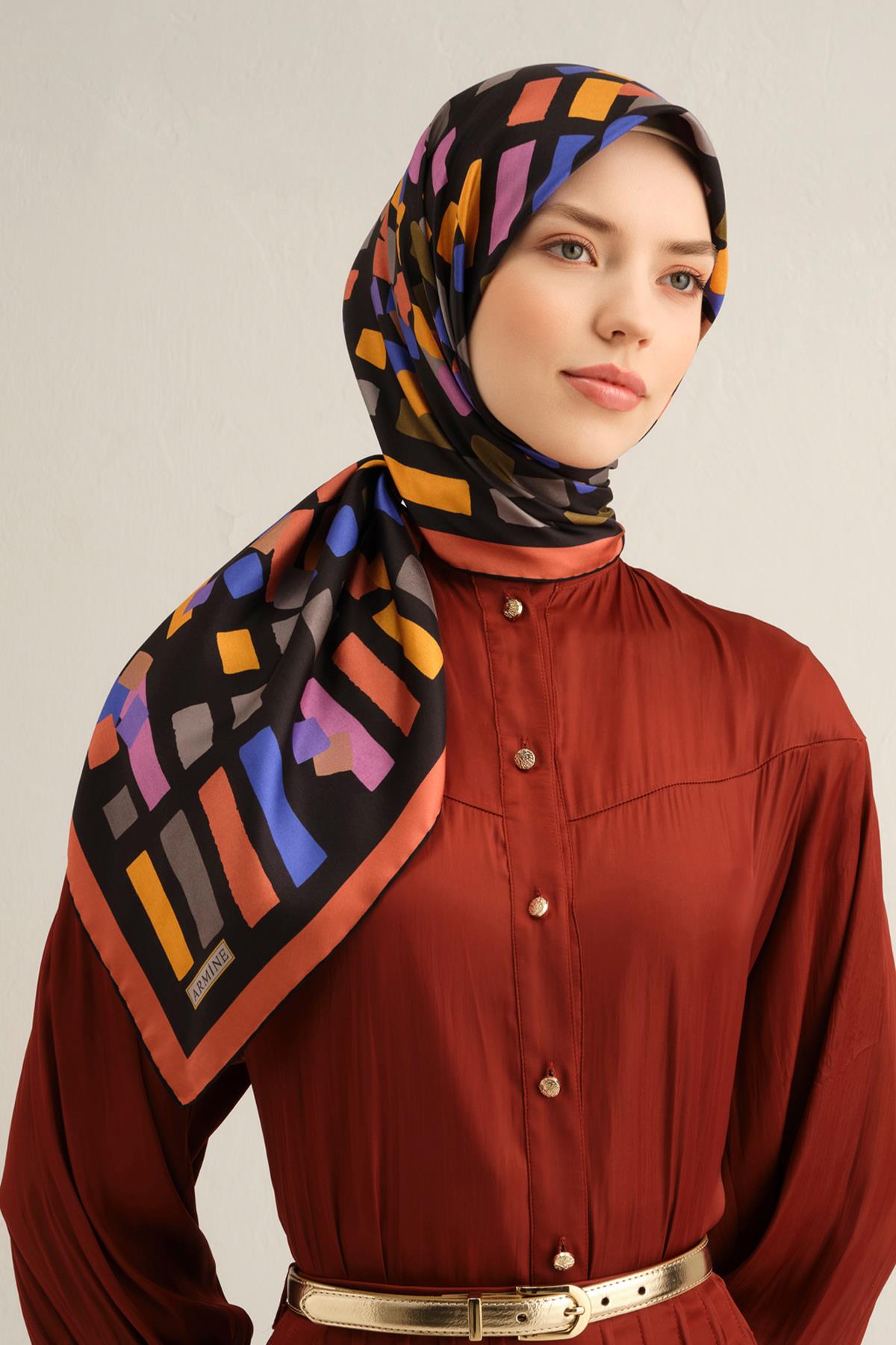 Armine İpek Eşarp 2025 İlkbahar-Yaz - 9341D-57 - Tivil