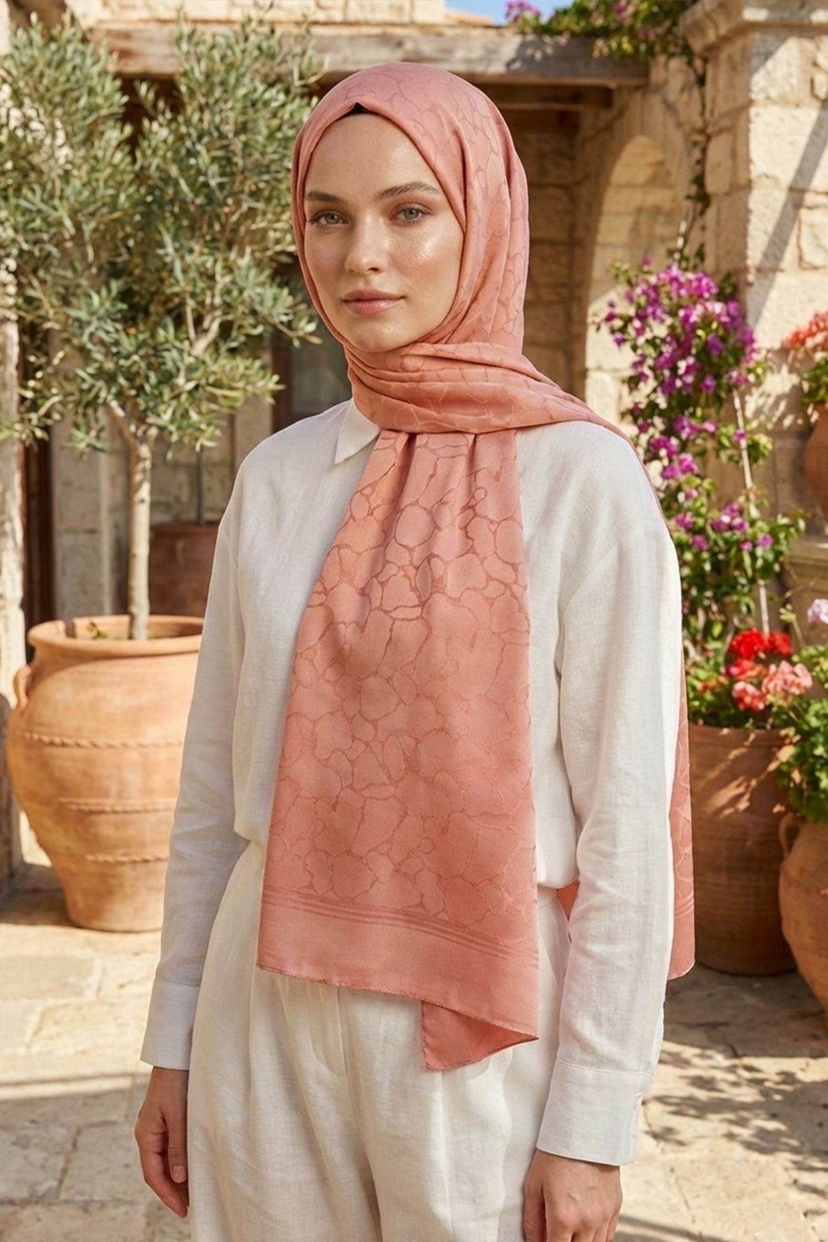 Armine Jakarlı Safir Şal - AT1SFR - 52 - Renk
