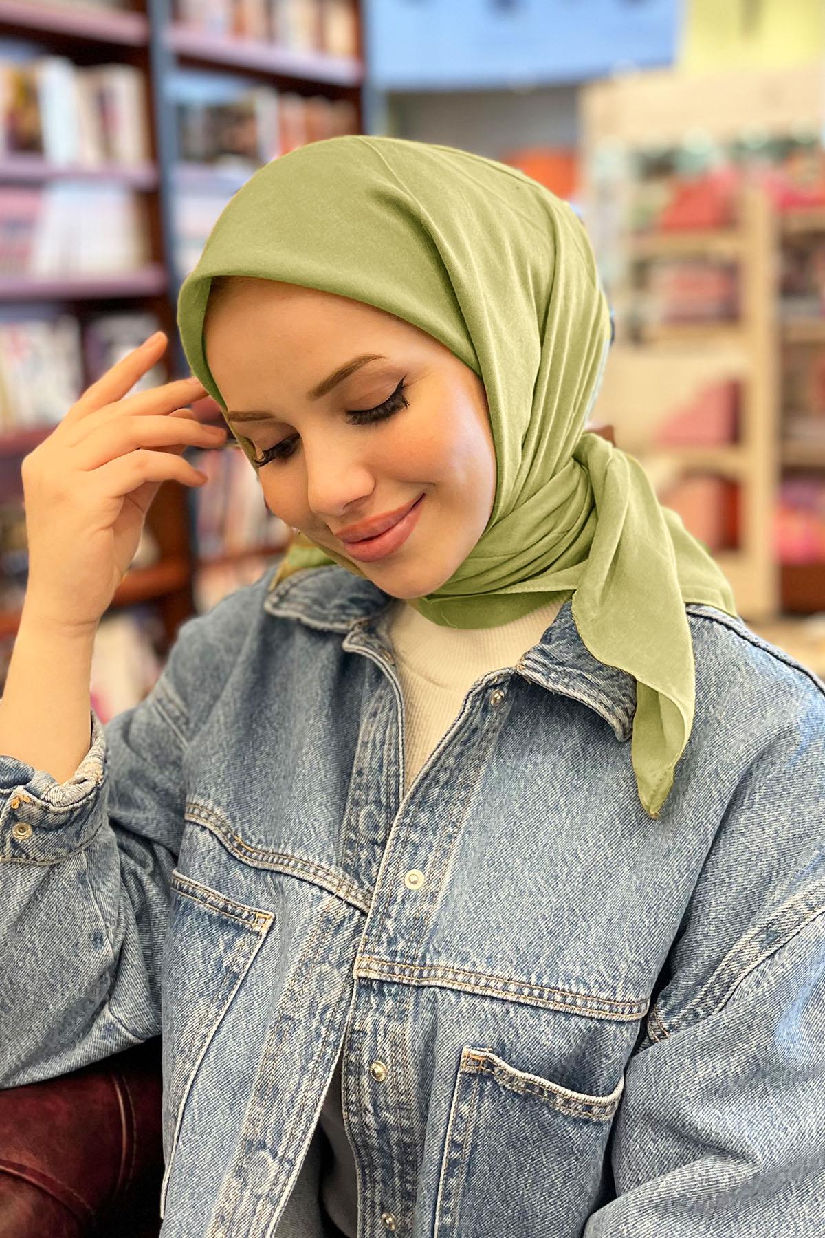Armine Natural Modal Eşarp - ATNE-596 - Yağ Yeşili