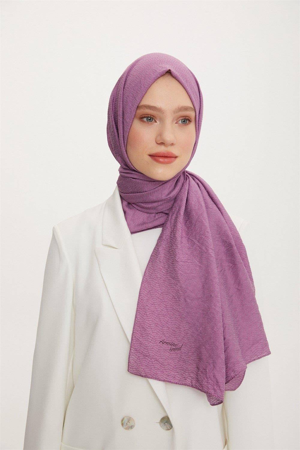 Armine Outlet, Organik Koton Şal - 544 - Eflatun