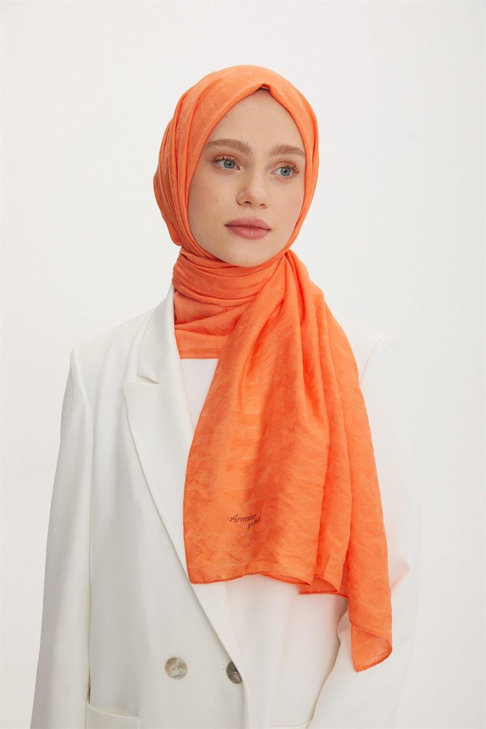 Armine Outlet, Organik Koton Şal - 564 - Turuncu