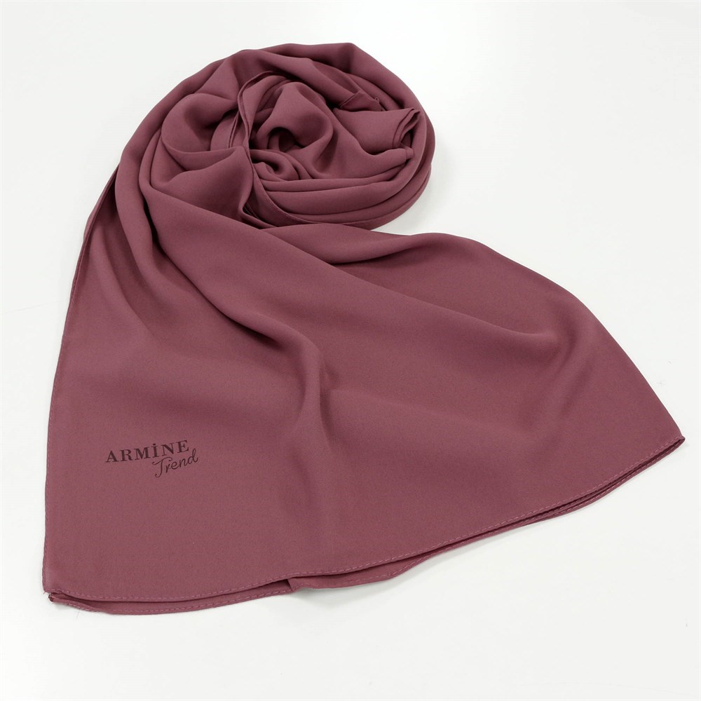 Armine Trend Crep Şal Düz Renk  - 59 - Gül Kurusu