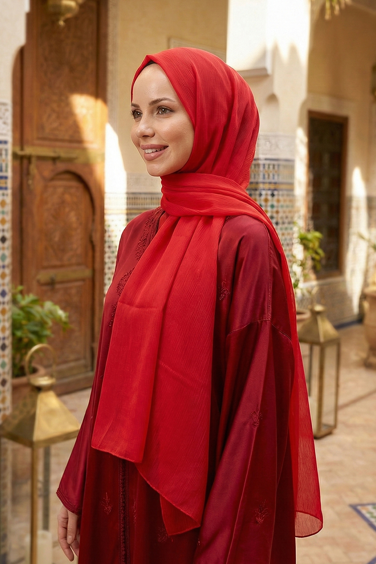 Armine Trend Krinkıl Şifon Şal - ATSKRN-07 - Renk