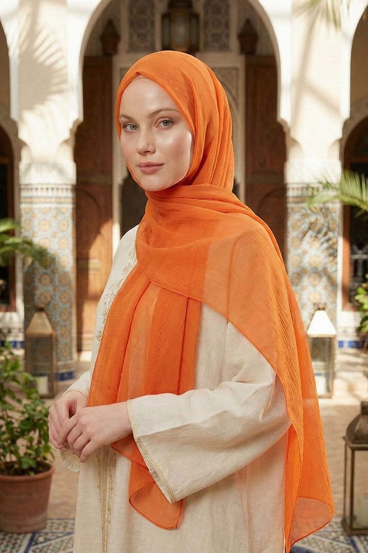 Armine Trend Krinkıl Şifon Şal - ATSKRN-41 - Renk