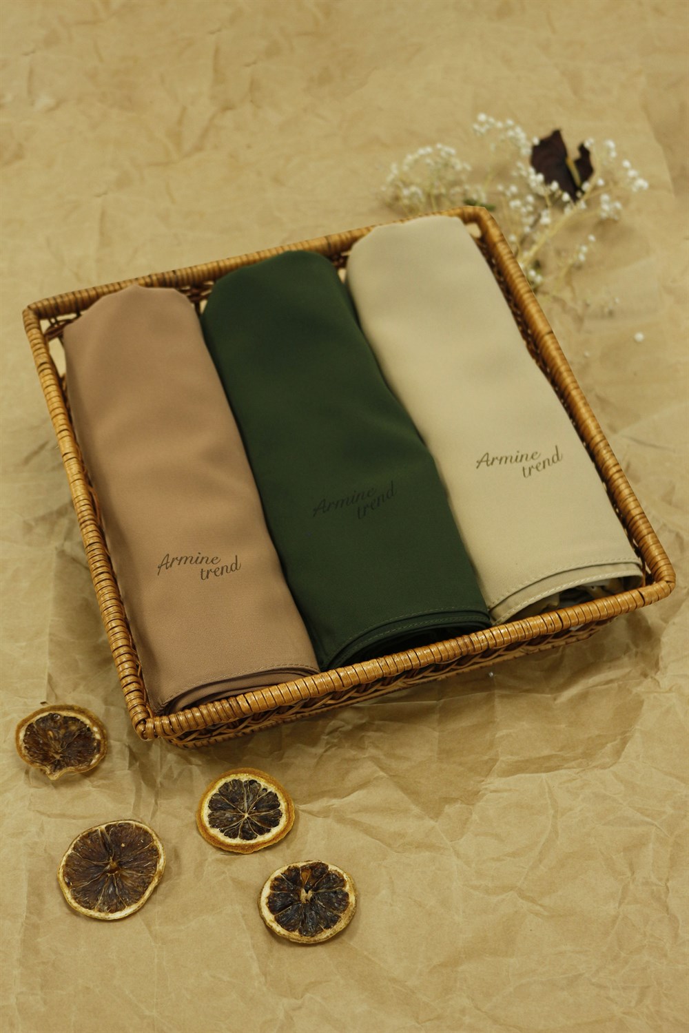 Armine Trend Medine İpeği Şal - 3'lü Set - ATSMIS-1014-1036-1037
