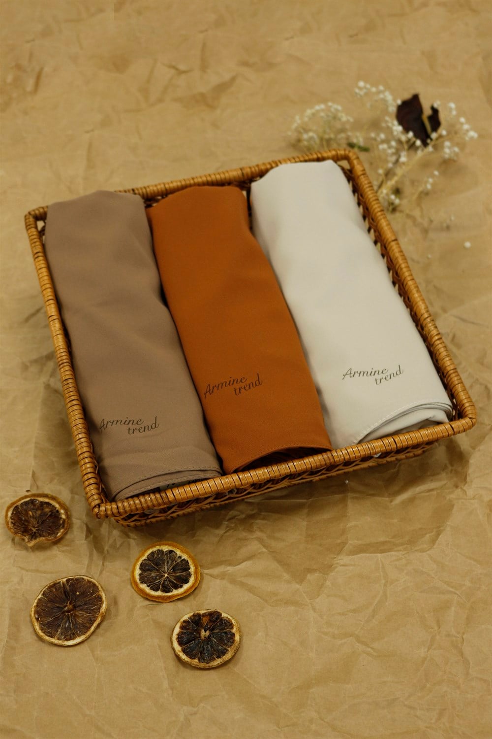 Armine Trend Medine İpeği Şal - 3'lü Set - ATSMIS-1022-1035-1038