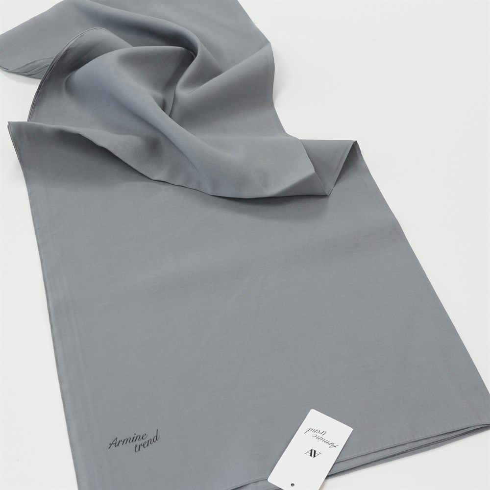 Armine Trend Modal Şal - Düz Renk - Gümüş - MDZ01-62