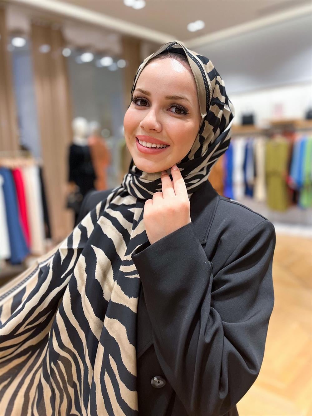 Armine Trend Modal Şal - Zebra Desen - 5747-13