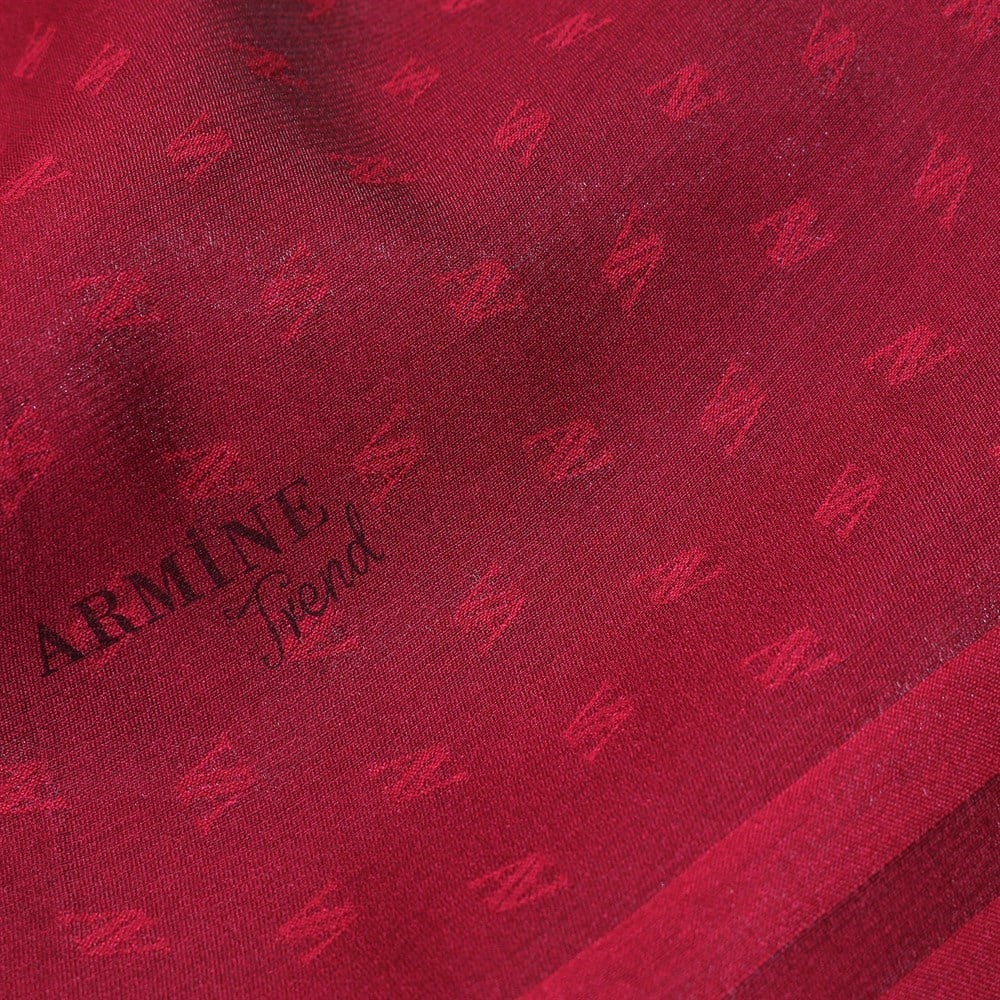 Armine Trend Monogram Şal 4468 - Kırmızı-Siyah - Kırmızı-Siyah