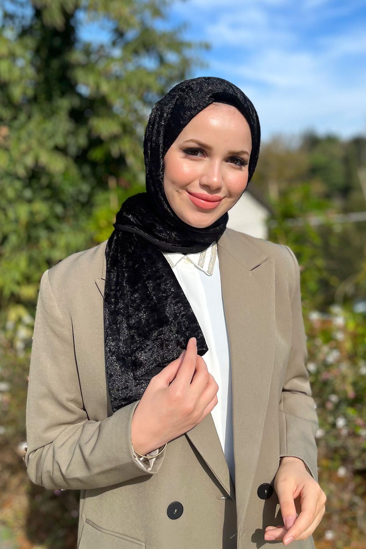 Armine Trend Örme Şal 1  - ATS1OR-01 - Siyah