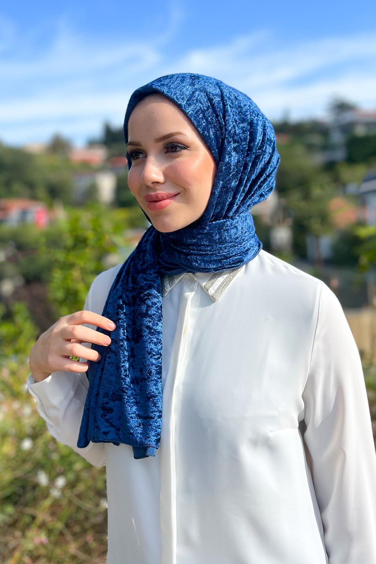 Armine Trend Örme Şal 1  - ATS1OR-06 - Mavi