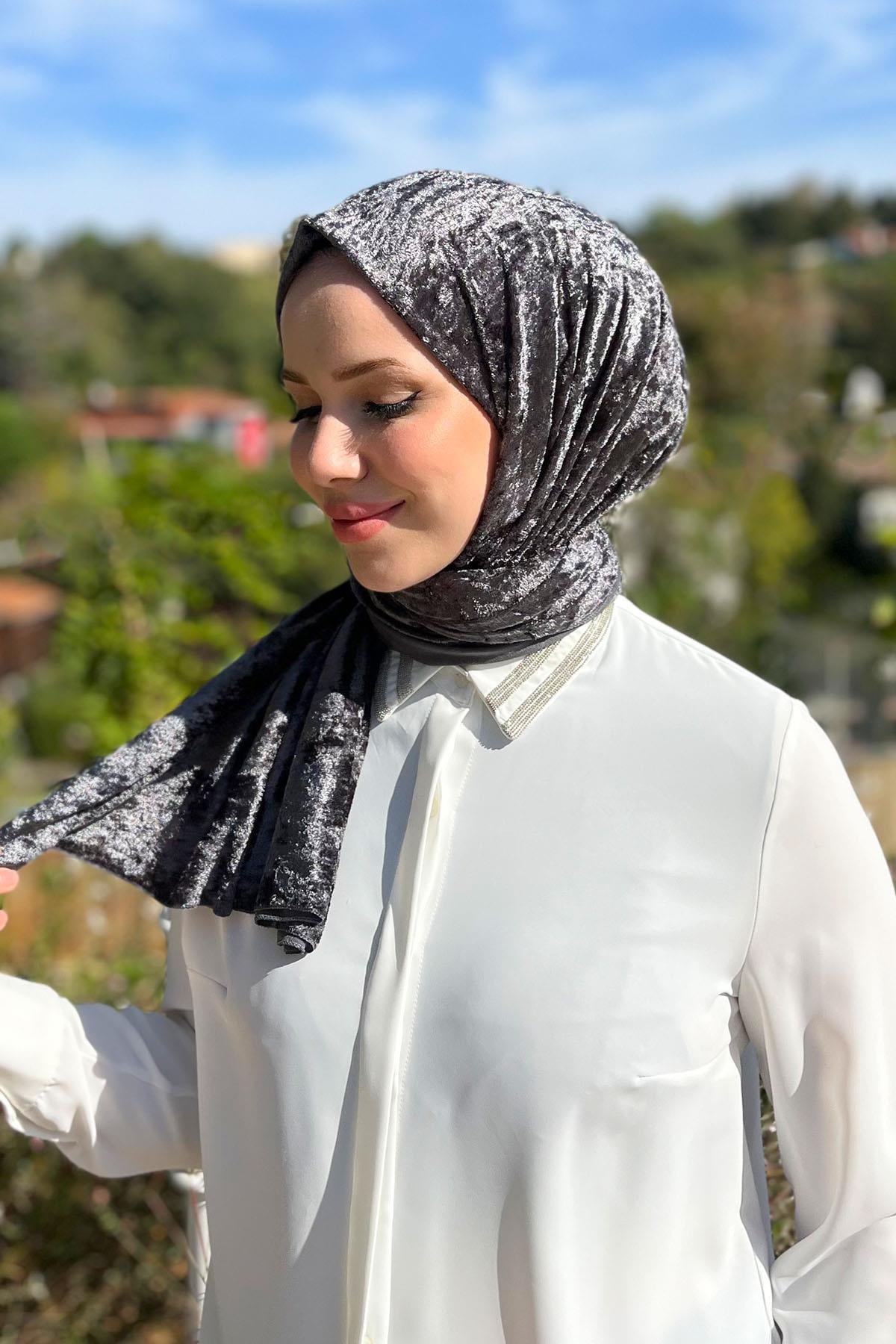 Armine Trend Örme Şal 1  - ATS1OR-12 - Füme
