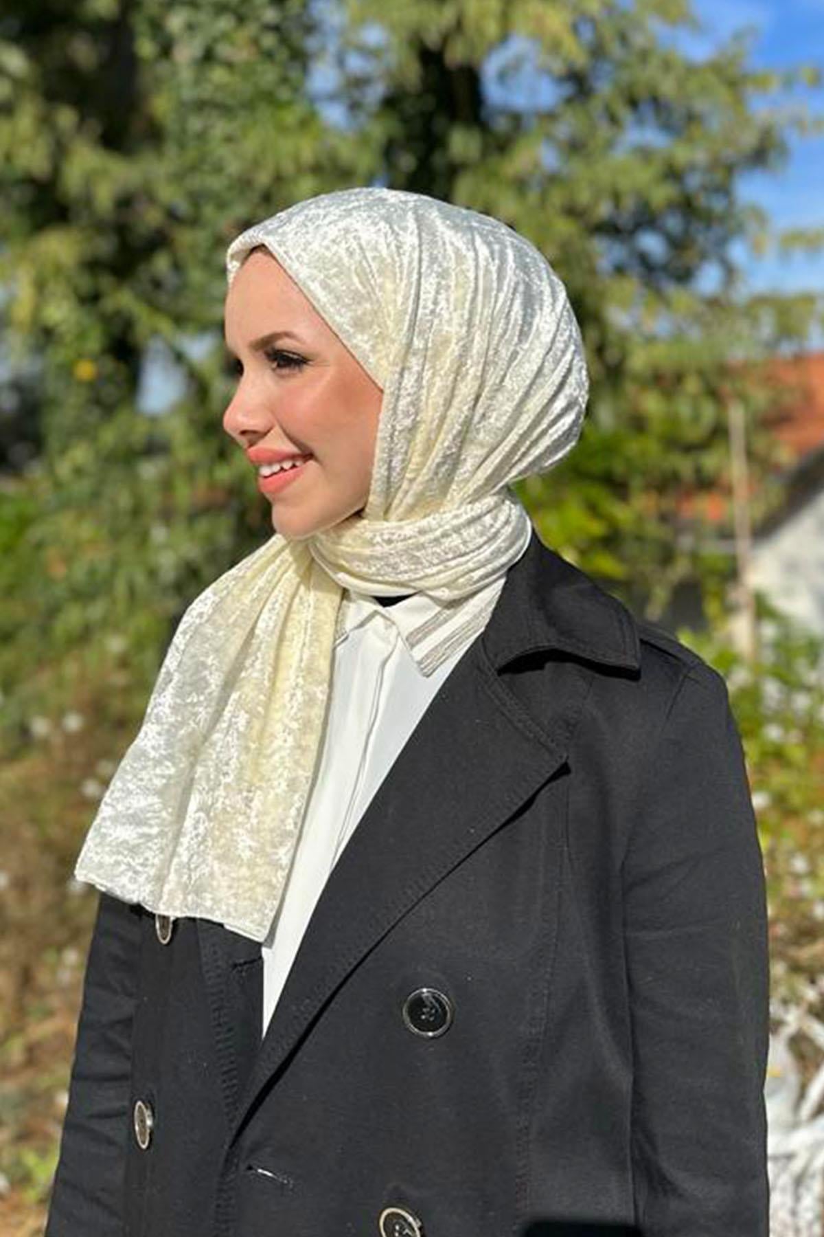 Armine Trend Örme Şal 1  - ATS1OR-13 - Krem