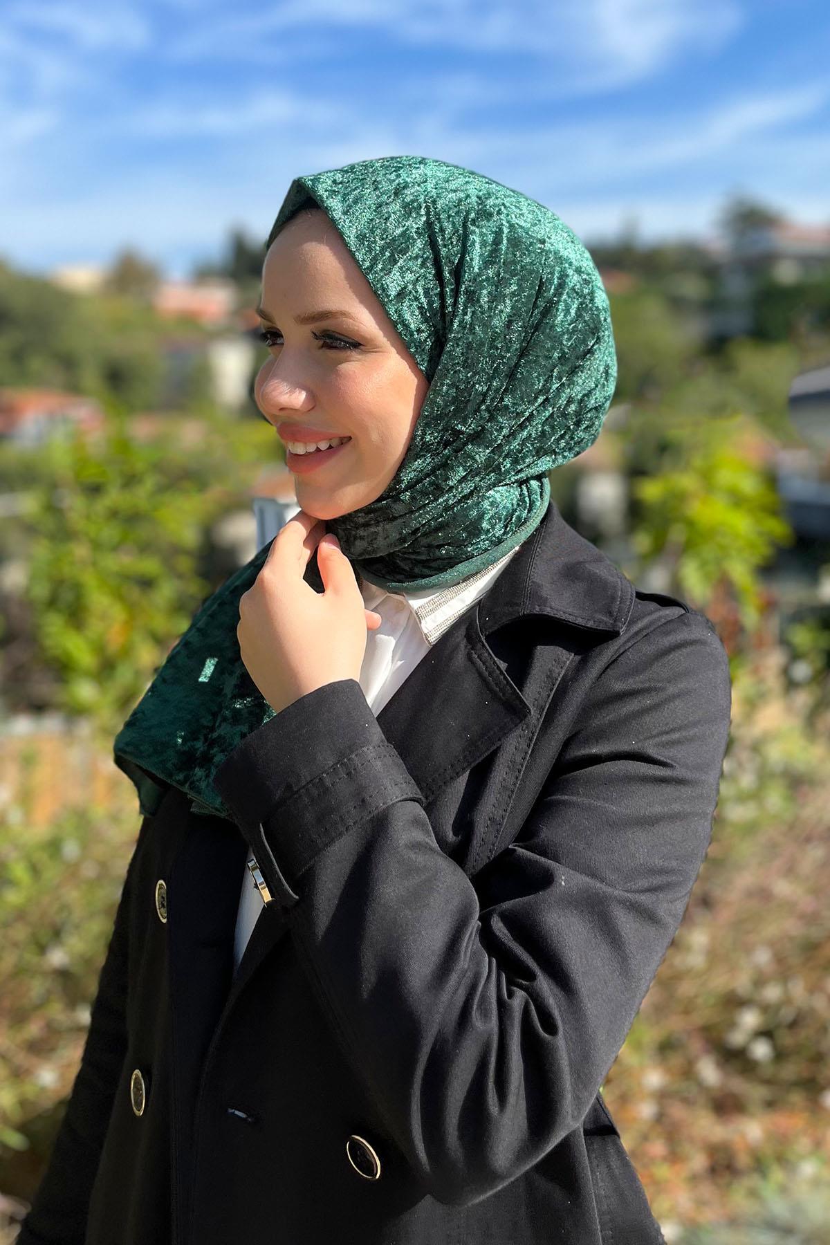 Armine Trend Örme Şal 1  - ATS1OR-14 - Zümrüt Yeşili