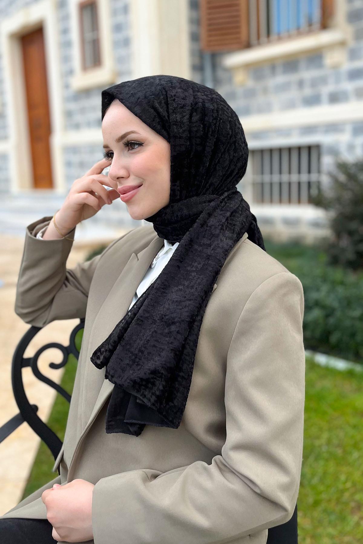 Armine Trend Örme Şal 2 - ATS2OR-01 - Siyah