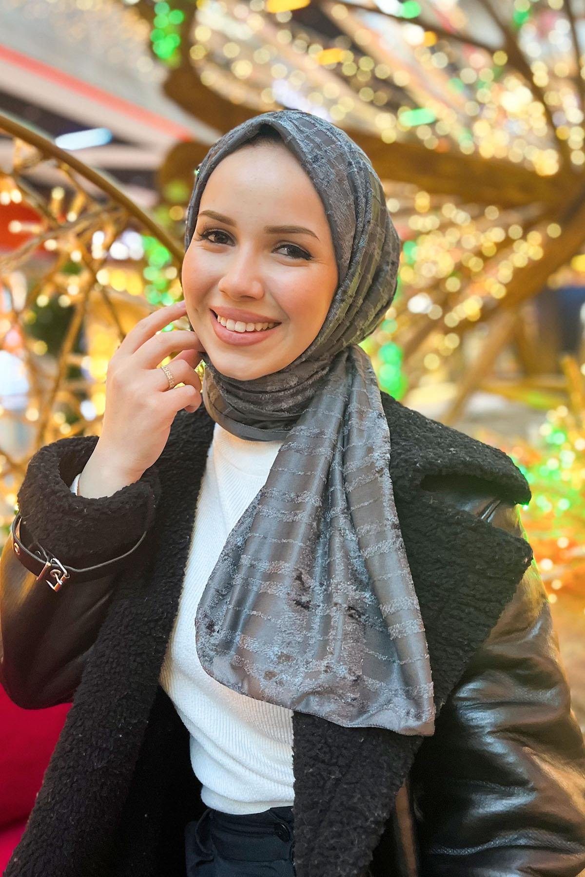Armine Trend Örme Şal 3 - ATS3OR-12 - Füme