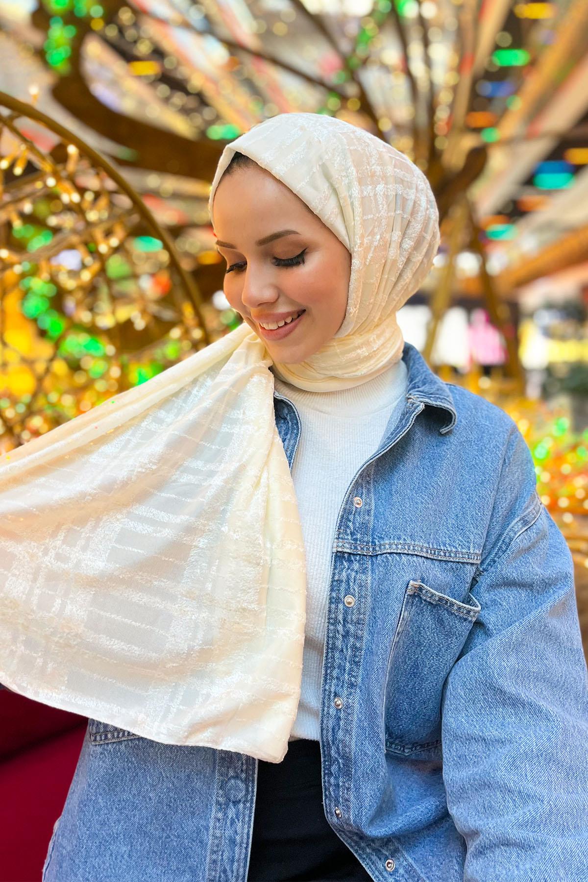 Armine Trend Örme Şal 3 - ATS3OR-13 - Krem