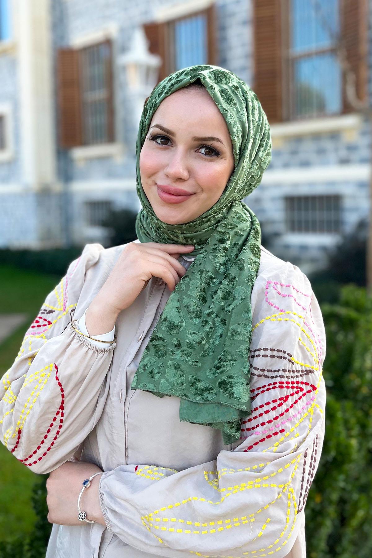 Armine Trend Örme Şal 4 - ATS4OR-16 - Yeşil