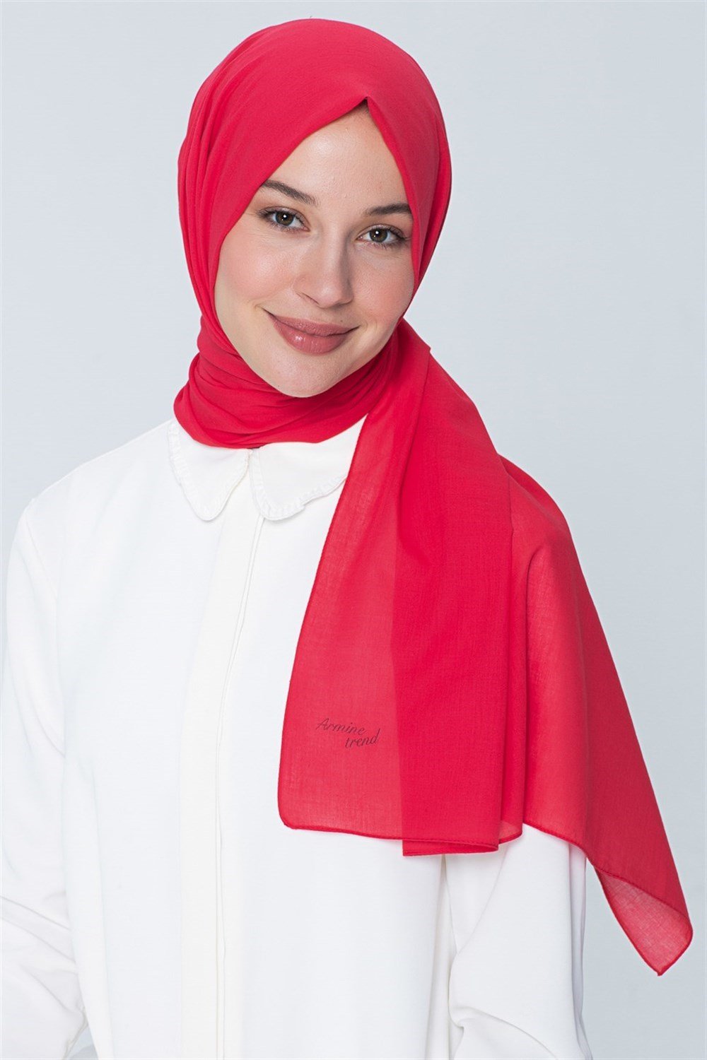 Armine Trend Pamuk Şal Düz Renk - Kırmızı - Kırmızı