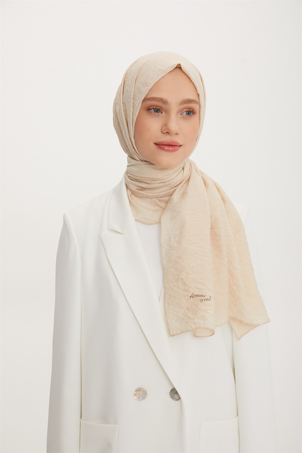 Armine Trend Vega Şal Bulut Desen - Modal Kumaş - ATS3VG-545