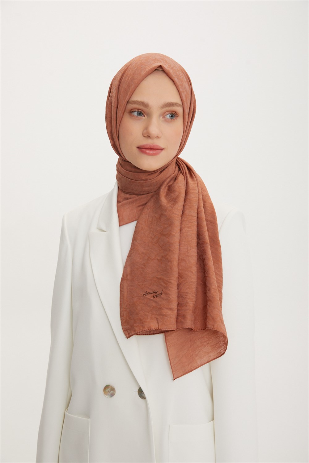 Armine Trend Vega Şal Bulut Desen - Modal Kumaş - ATS3VG-547